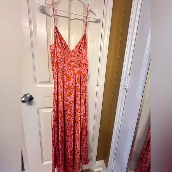Floral Cut-Out Maxi Dress - Orange and Pink - Picture 8 of 10
